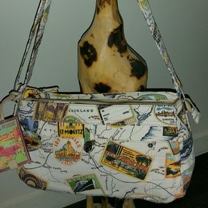 Fossil World Traveler Crossbody Map & Hotel Print